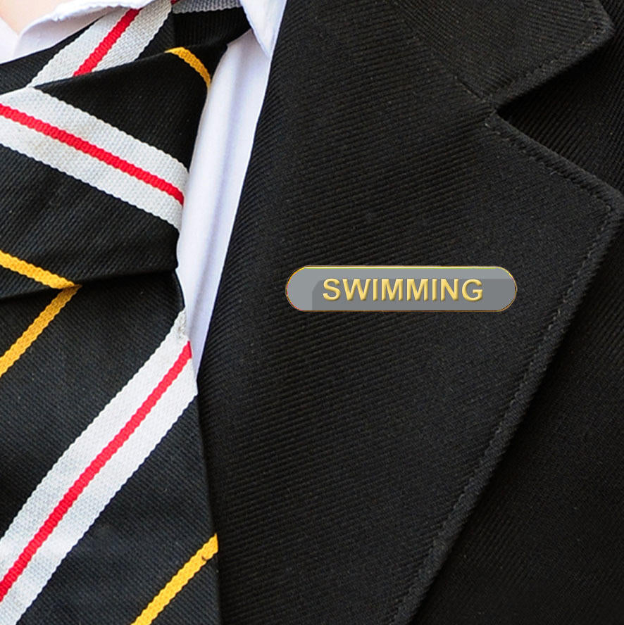 Grey Bar Shaped Swimming Badge-5