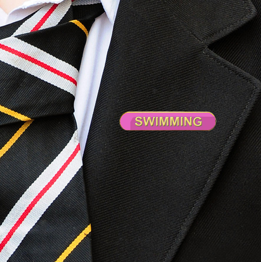 Pink Bar Shaped Swimming Badge-6