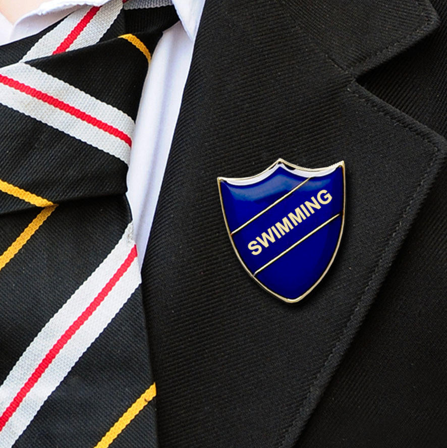 Blue Shield Shaped Swimming Badge-1