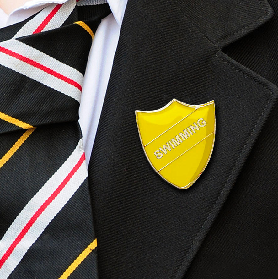 Yellow Shield Shaped Swimming Badge-4