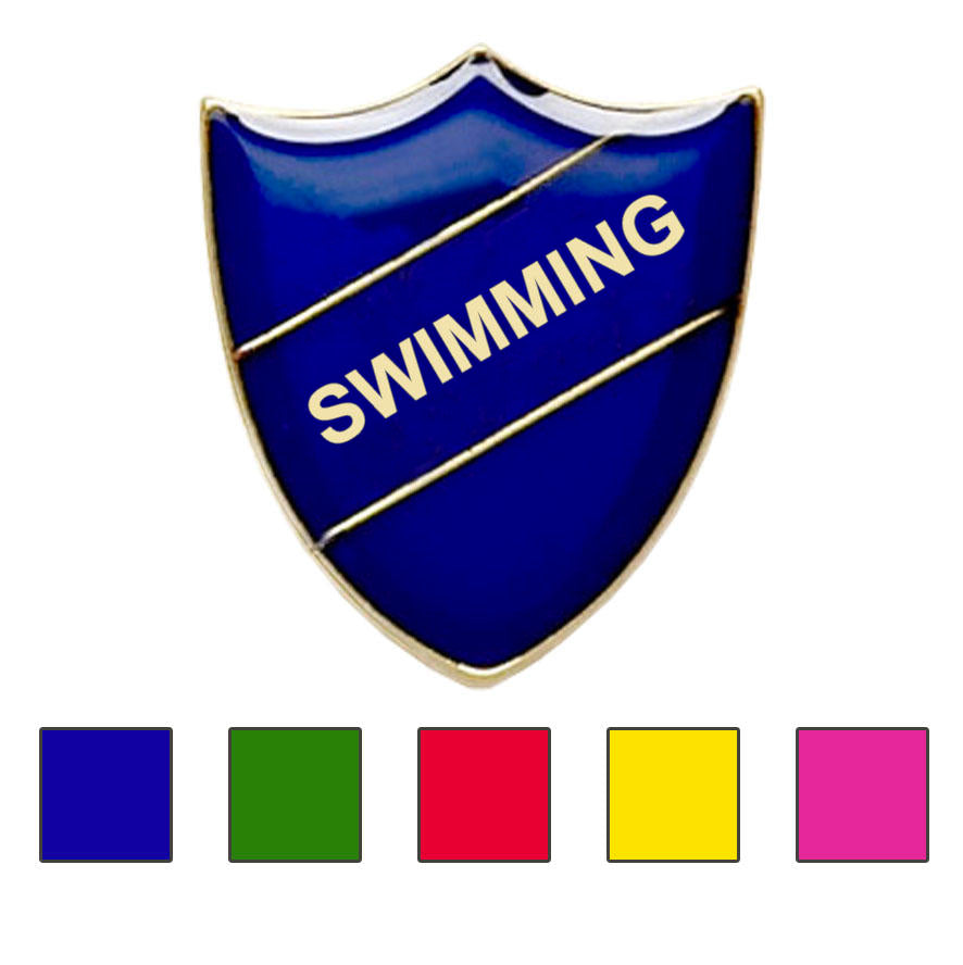 Coloured Shield Shaped Swimming Badges-0