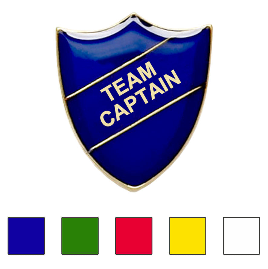 Coloured Shield Shaped Team Captain Badges-0
