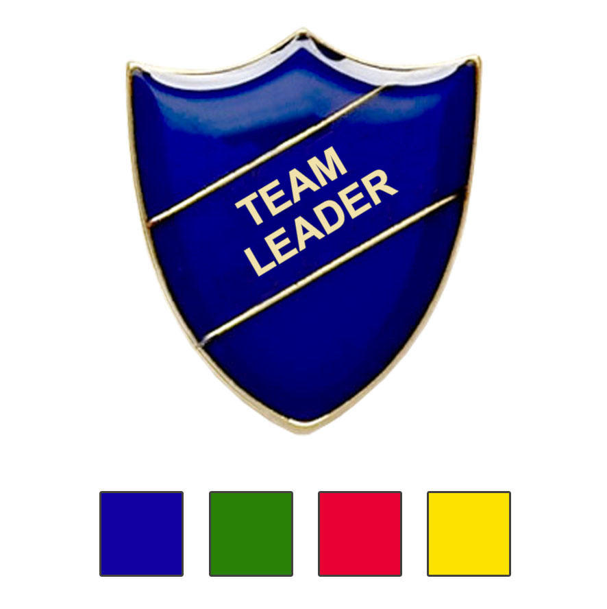 Coloured Shield Shaped Team Leader Badges-0