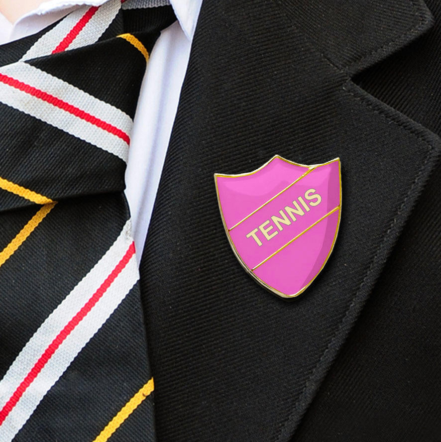 Pink Shield Shaped Tennis Badge-5