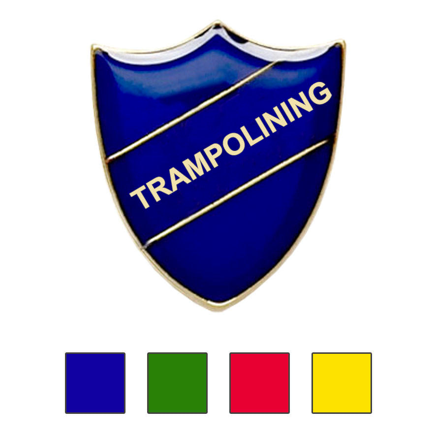 Coloured Shield Shaped Trampolining Badges-0