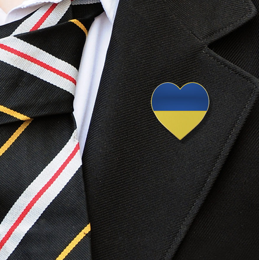 UKRAINE HEART BADGE ON BLAZER-1