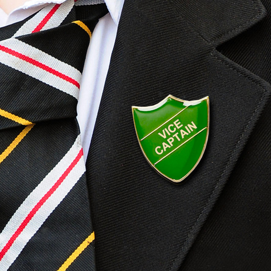 Green Shield Shaped Vice Captain Badge-3