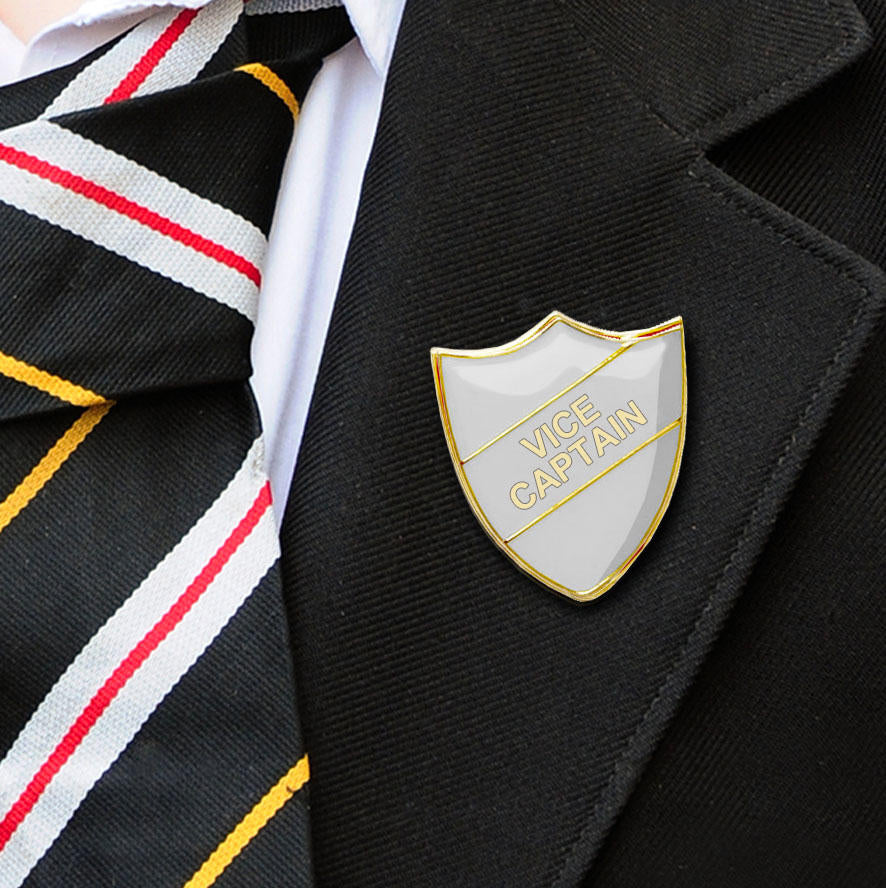 White Shield Shaped Vice Captain Badge-8