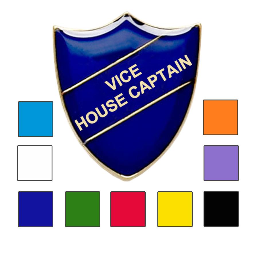 Coloured Shield Shaped Vice House Captain Badges-0