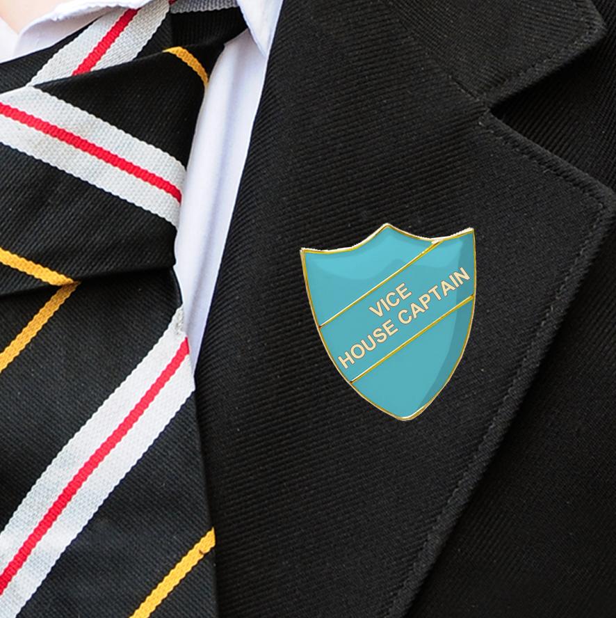 Light Blue Shield Shaped Vice House Captain Badge-9