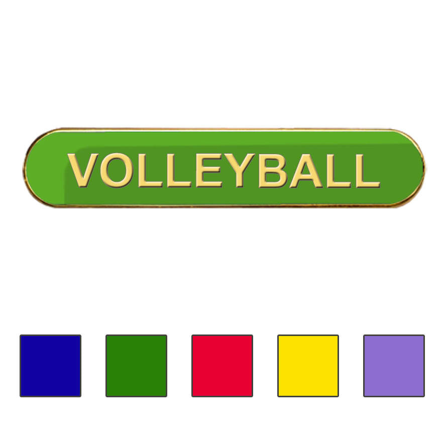 Coloured Bar Shaped Volleyball Badges-0