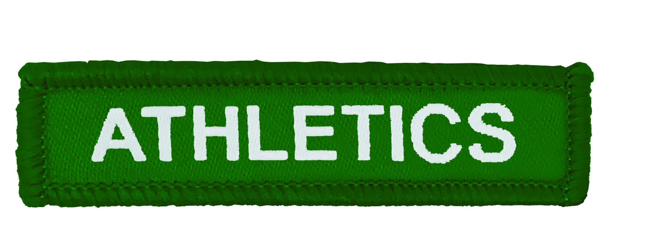 Woven Green Athletics Badge-2
