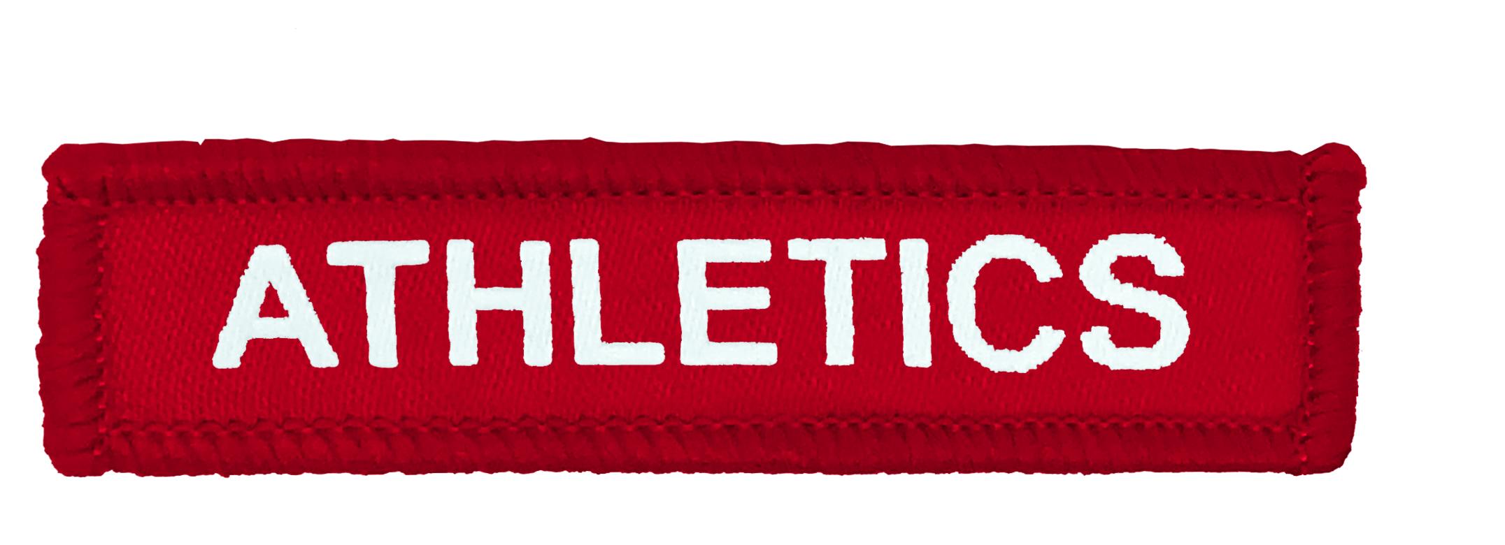 Woven Red Athletics Badge-3