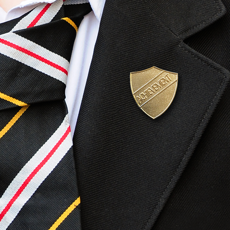 Gold Achievement Shield Badge-1
