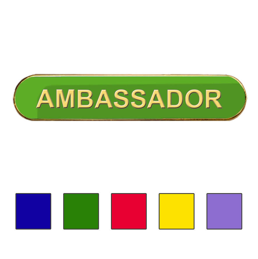 Coloured Bar Shaped Ambassador Badge-0