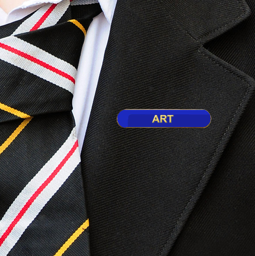 Blue Bar Shaped Art Badge-1