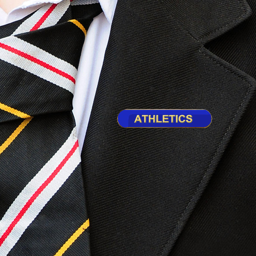 Blue Bar Shaped Athletics Badge-1