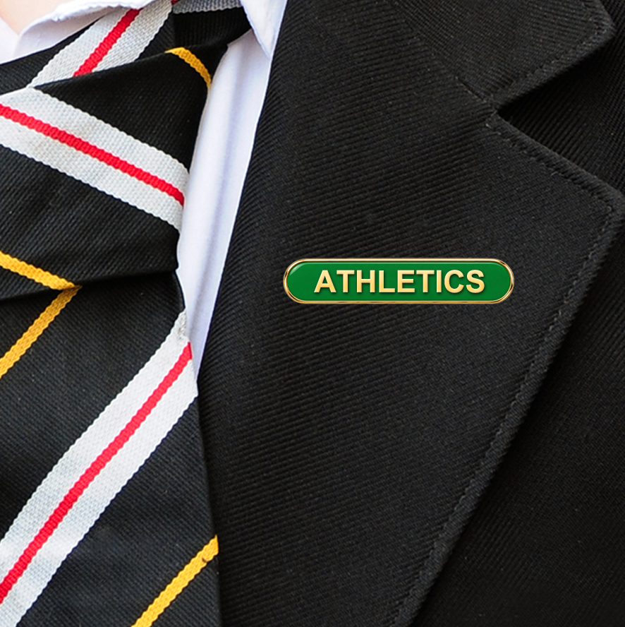 ATHLETICS SCHOOL BAR BADGE (PACK OF 5)