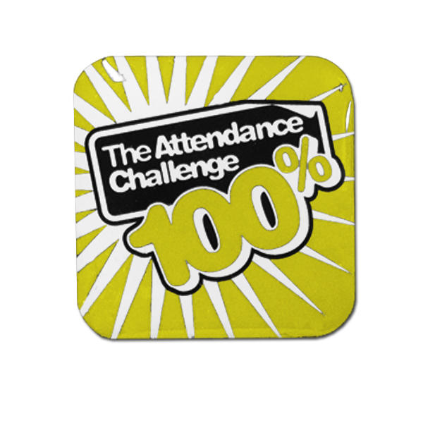 100% Yellow Attendance Challenge Badge-0