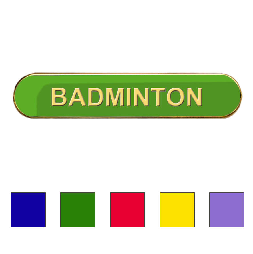 Coloured Bar Shaped Badminton Badges-0