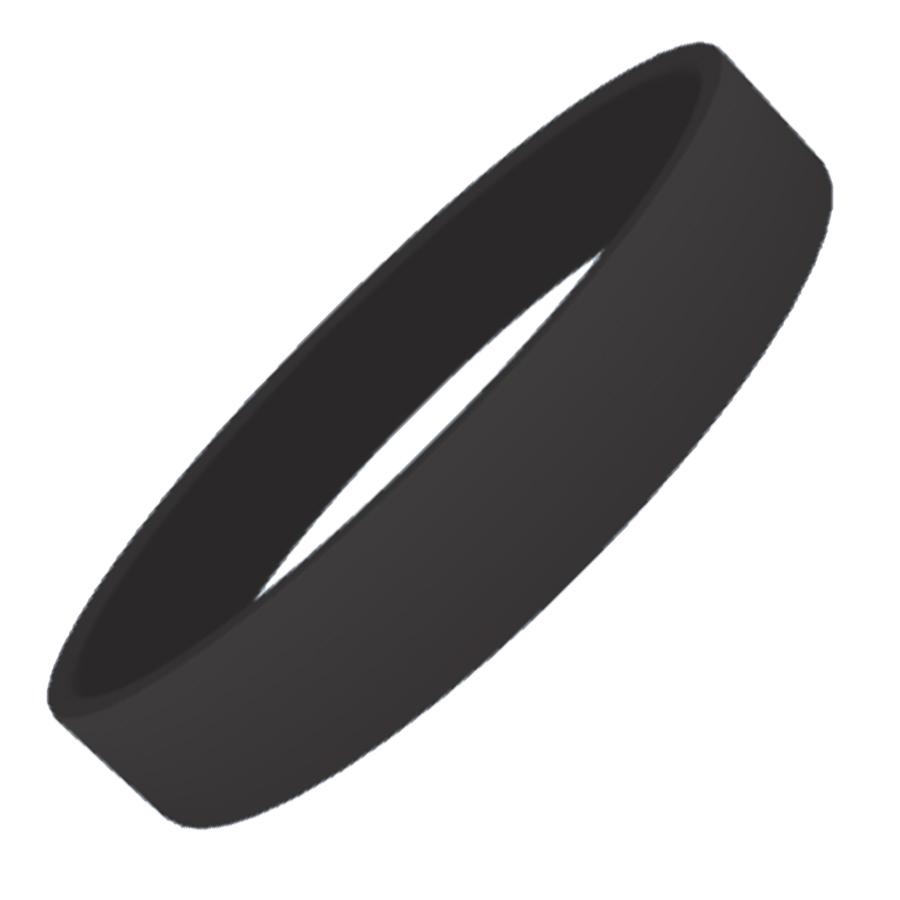 Black Plain Silicon Wristband-0