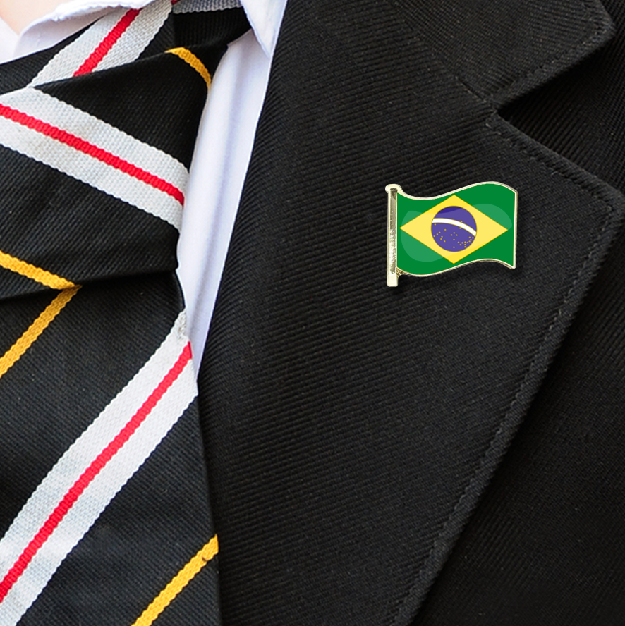 Brazil Flag Badge on Lapelle-1