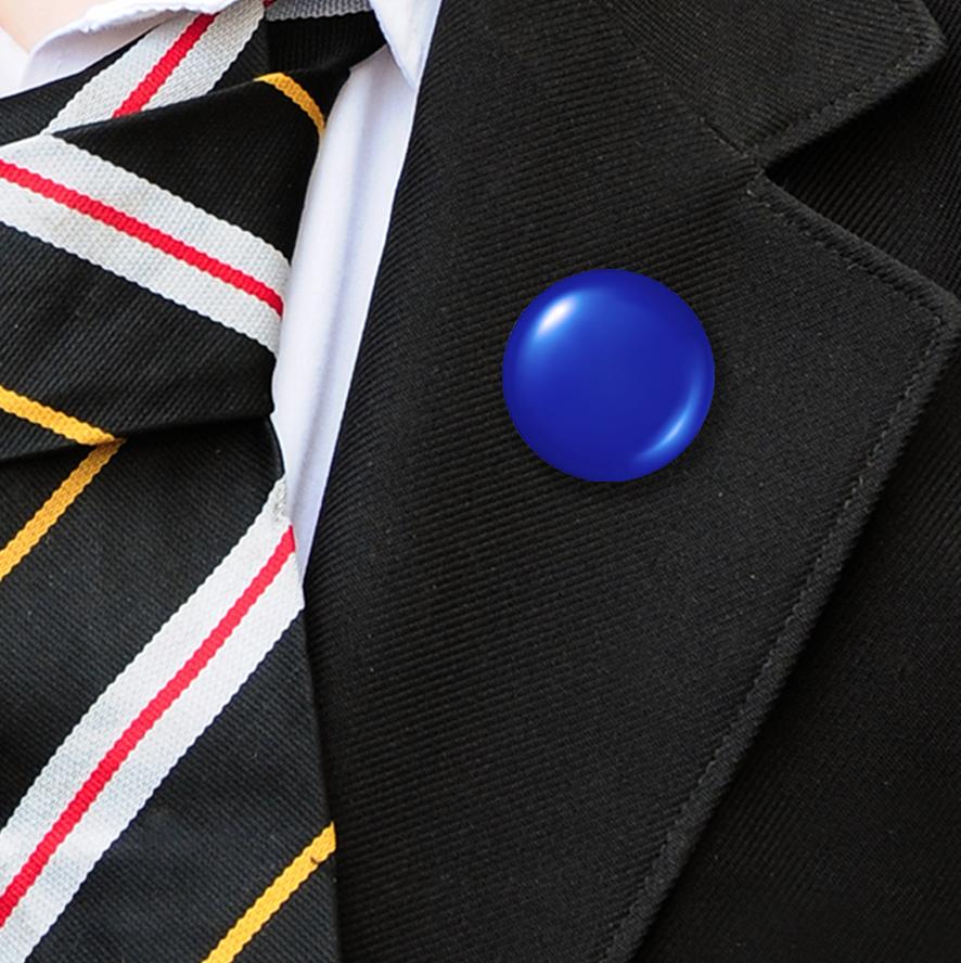 Plastic Button Badges Blue-1
