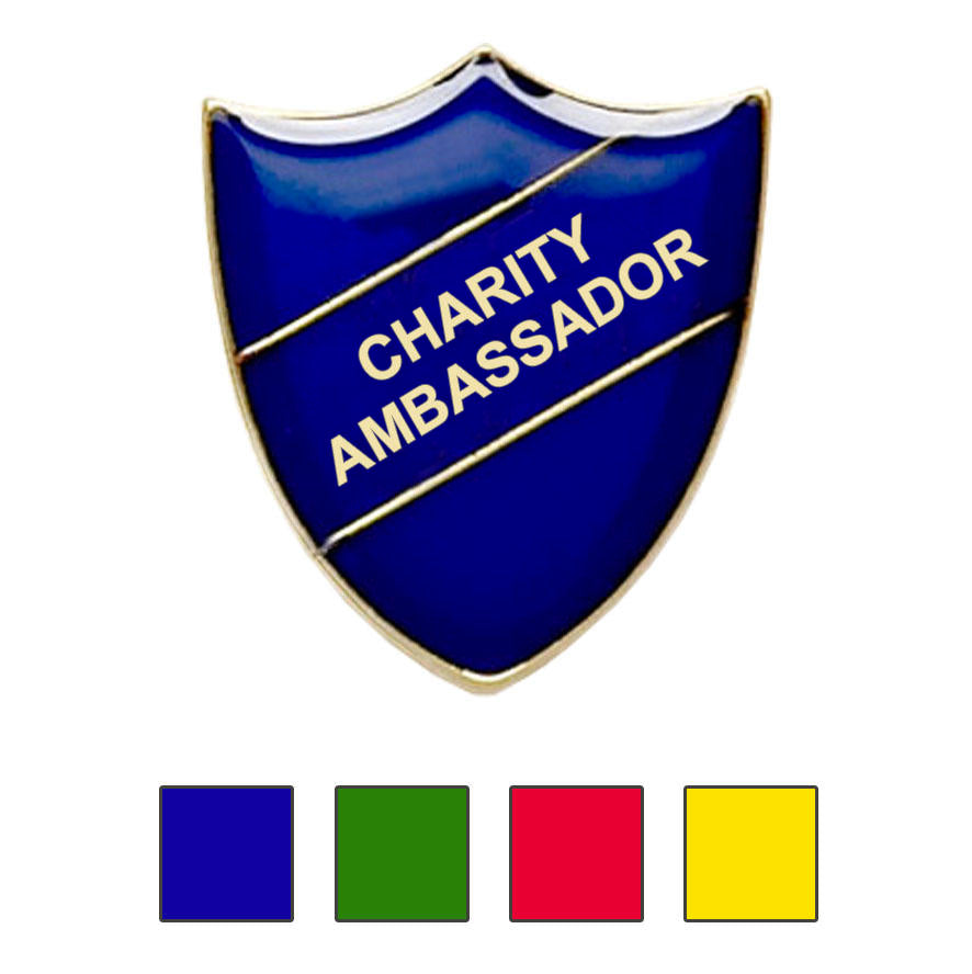 Coloured Shield Shaped Badges Charity Ambassaor Badges-0