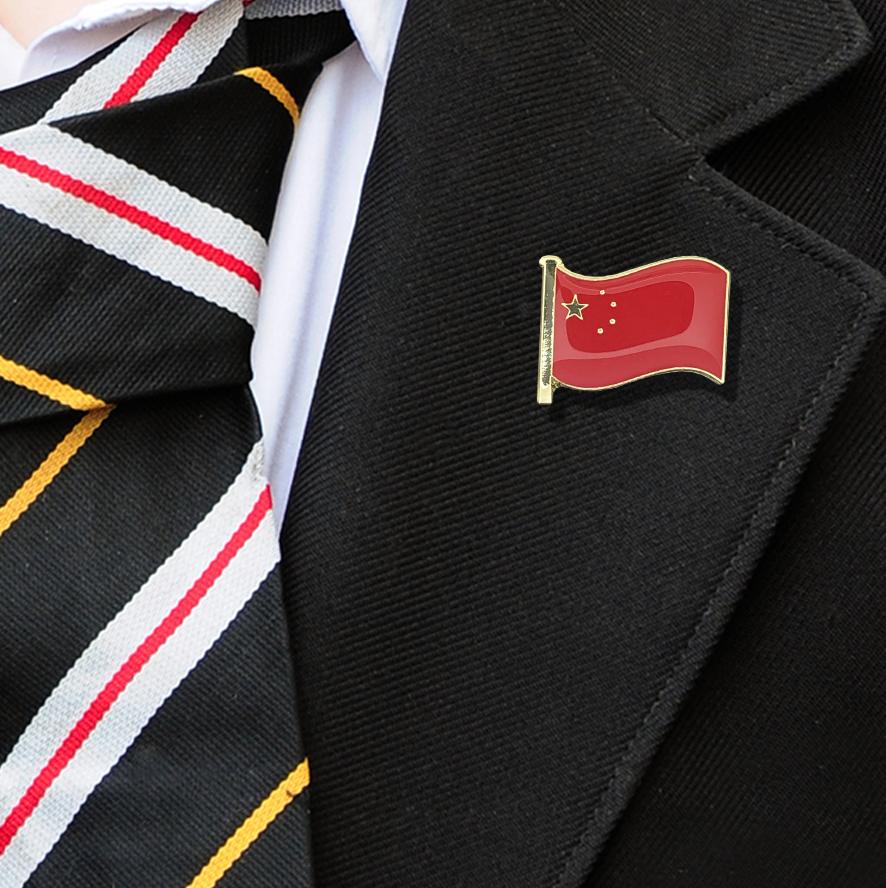China Flag Badge on Lapelle-1