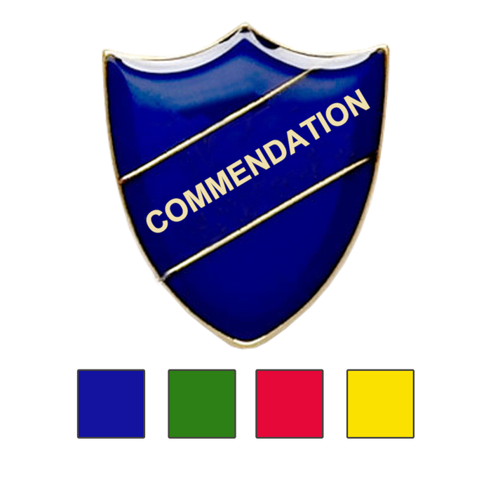 Commendation School Badges (Shield Shape) | School Badge Store