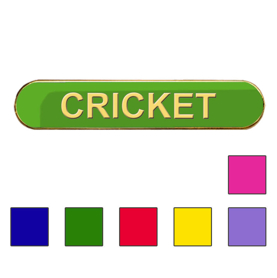 Coloured Bar Shaped Cricket Badges-0