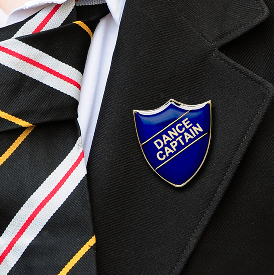 Dance Captain shield school badges blue-1