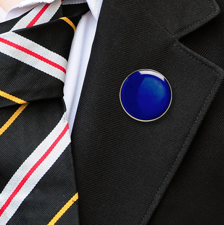 Round enamel badges blue-1
