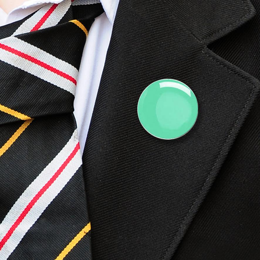Round enamel badges pastel green-8