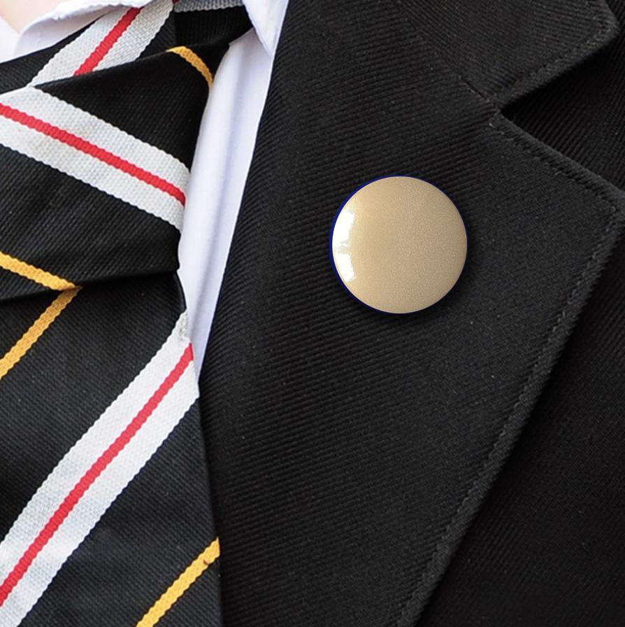 metallic plastic button badge gold-1