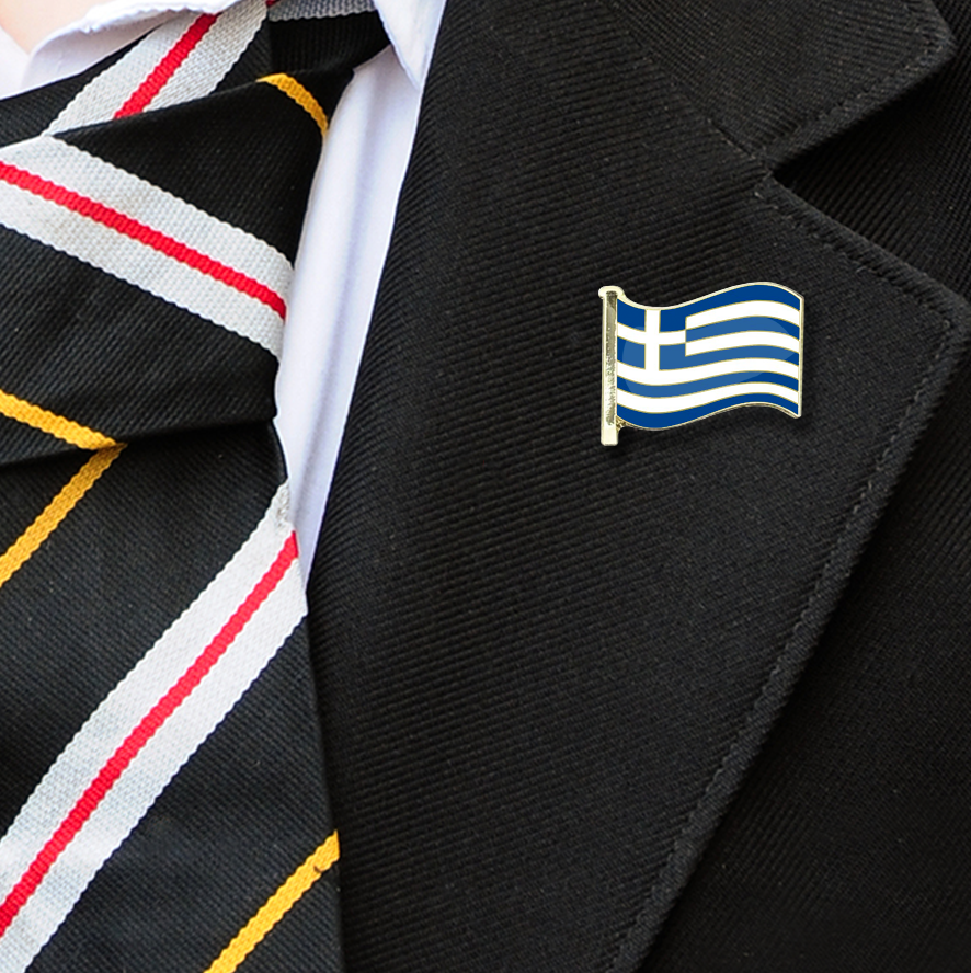 Greek Flag Badge on Lapelle-1