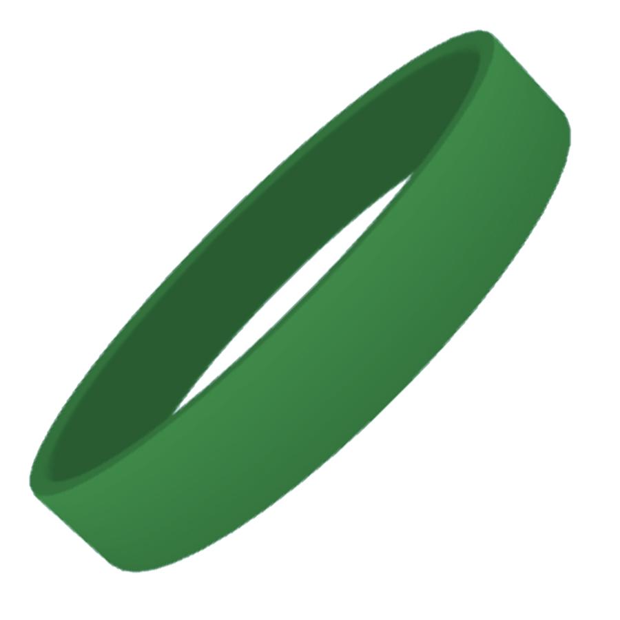 Green Plain Silicon Wristband-0