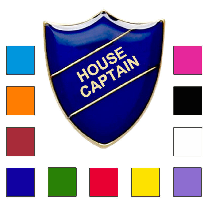 Coloured Shield Shaped House Captain Badges-0