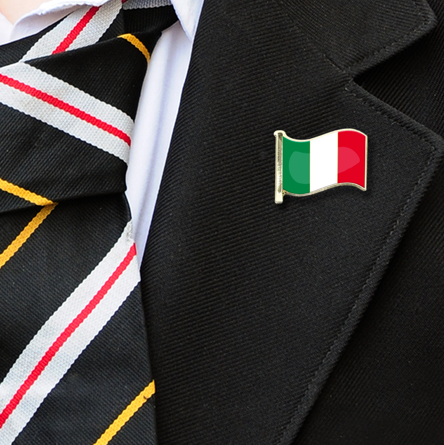 Italy Flag Badge on Lapelle-1