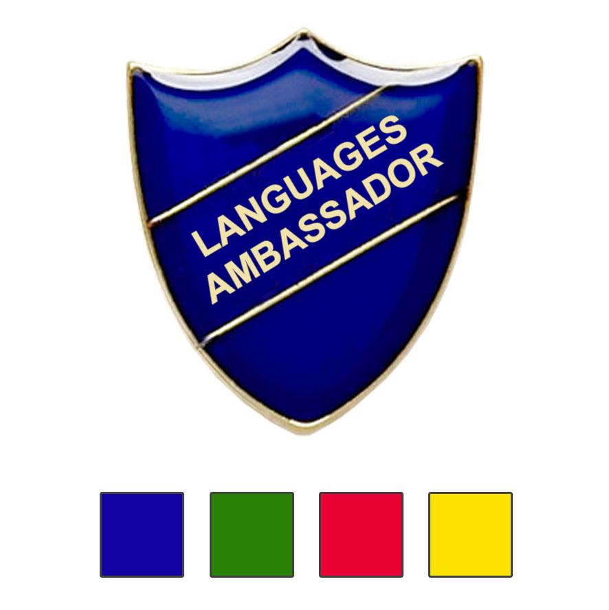 Coloured Shield Shaped Languages Ambassador Badges-0