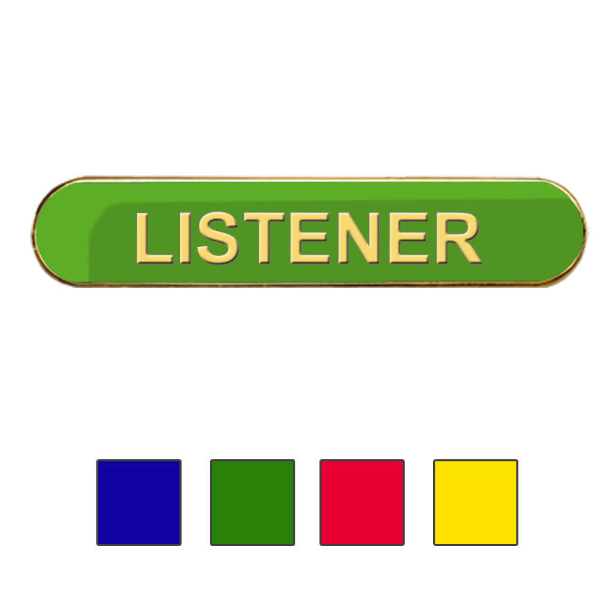 Coloured Bar Shaped Listener Badges-0