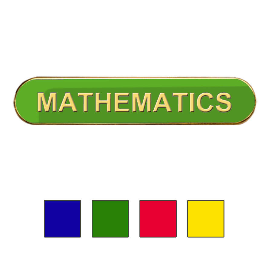 MATHEMATICS BADGE BAR BADGE (PACK OF 5)