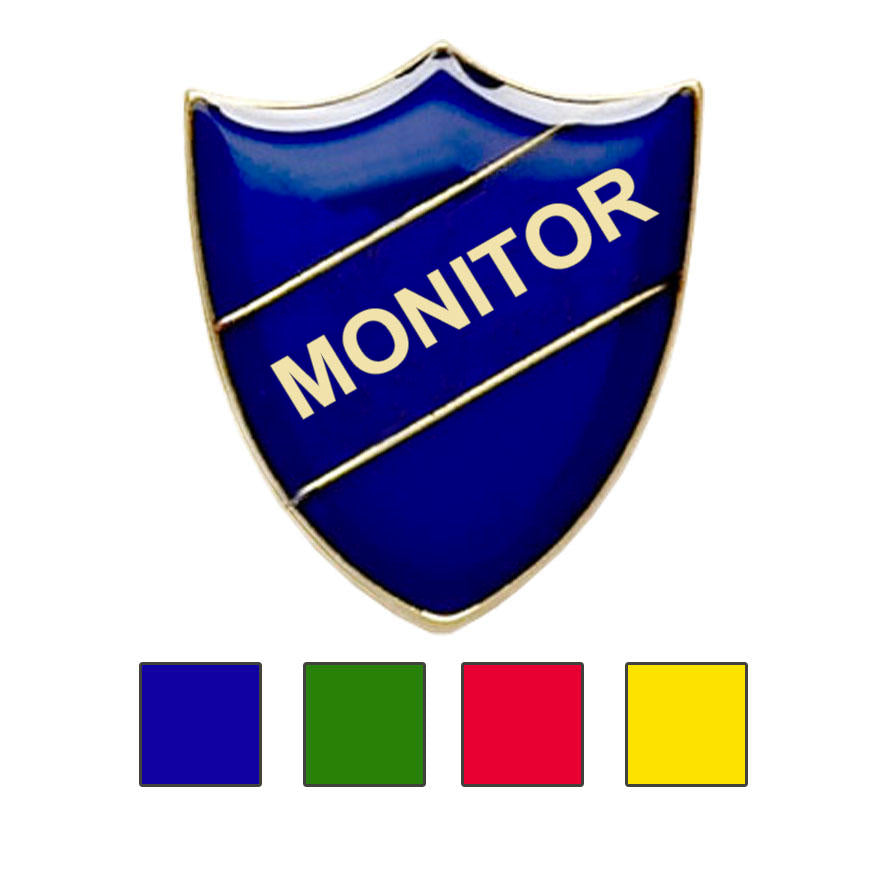 Coloured Shield Shaped Monitor Badges-0