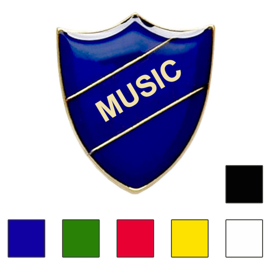 Coloured Shield Shaped Music Badges-0
