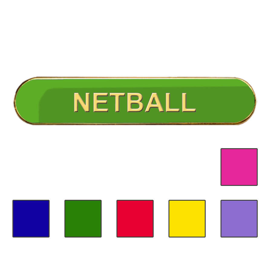 Coloured Bar Shaped Netball Badges-0
