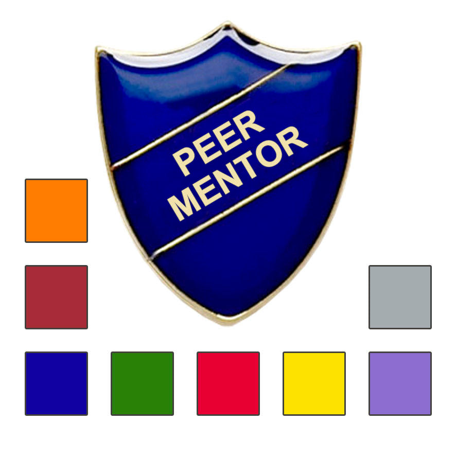 Coloured Shield Shaped Peer Mentor Badges-0