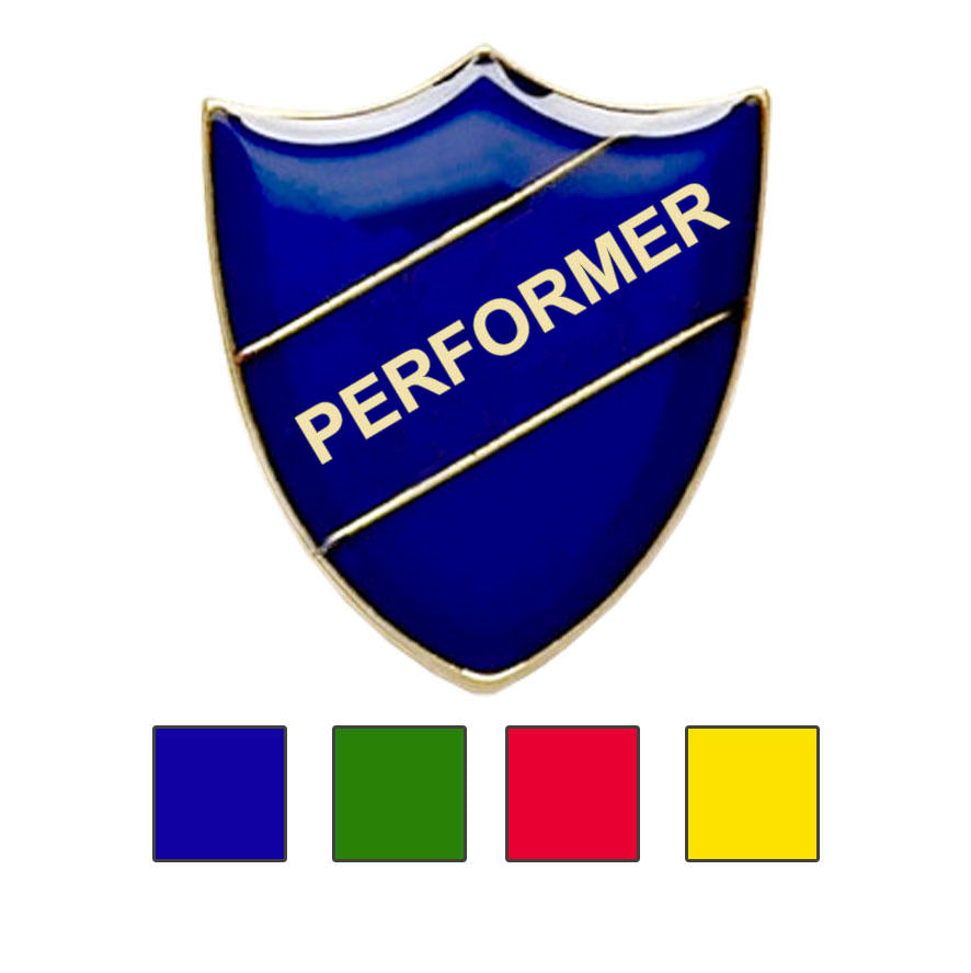 Coloured Shield Shaped Performer Badges-0