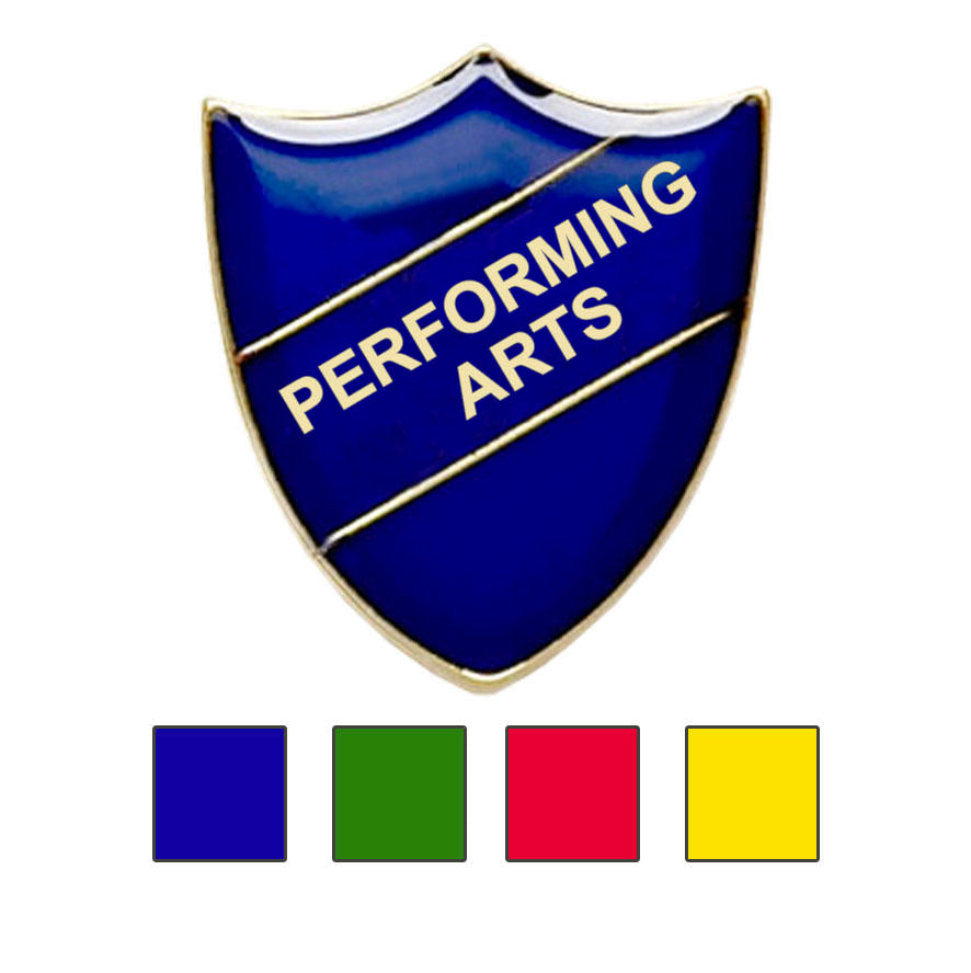 Coloured Shield Shaped Performing Arts Badges-0