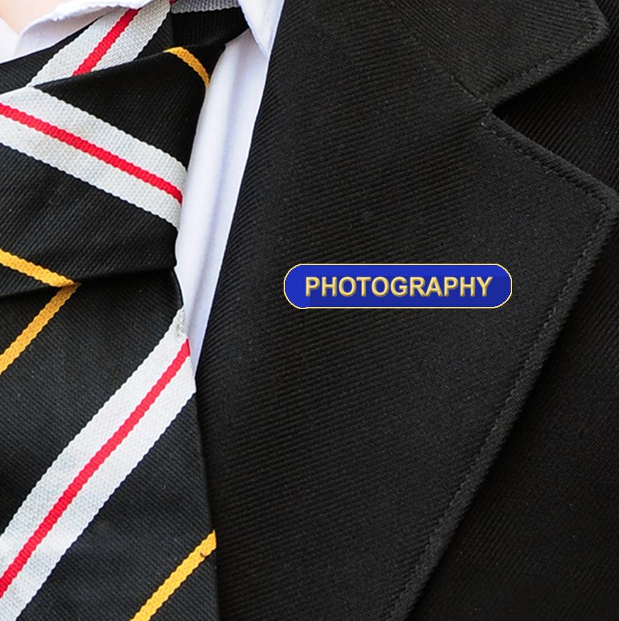 PHOTOGRAPHY BAR BADGE BLUE-1