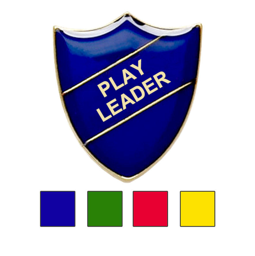 Coloured Shield Shaped Play Leader Badges-0